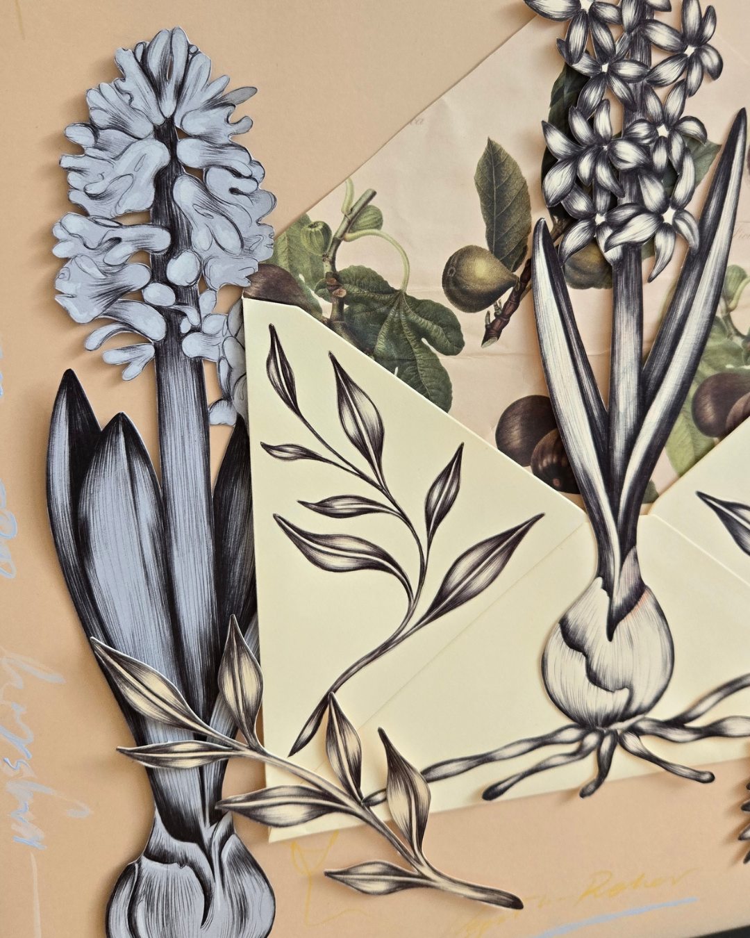 Wyślij do odbiorcy - kolaż z serii Poczta kwiatowa