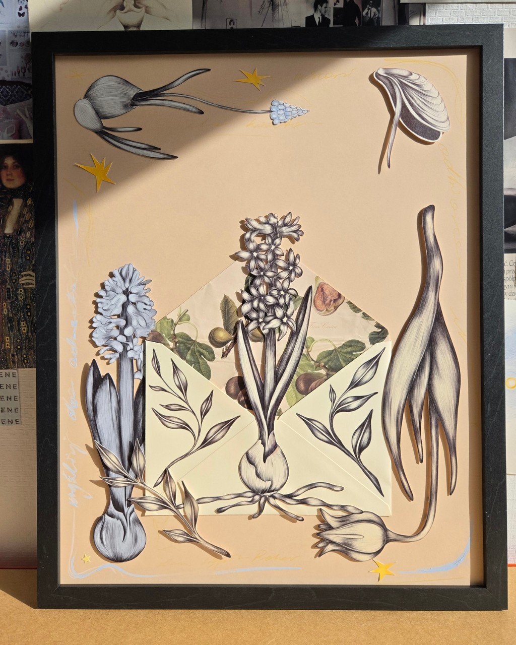 Wyślij do odbiorcy - kolaż z serii Poczta kwiatowa