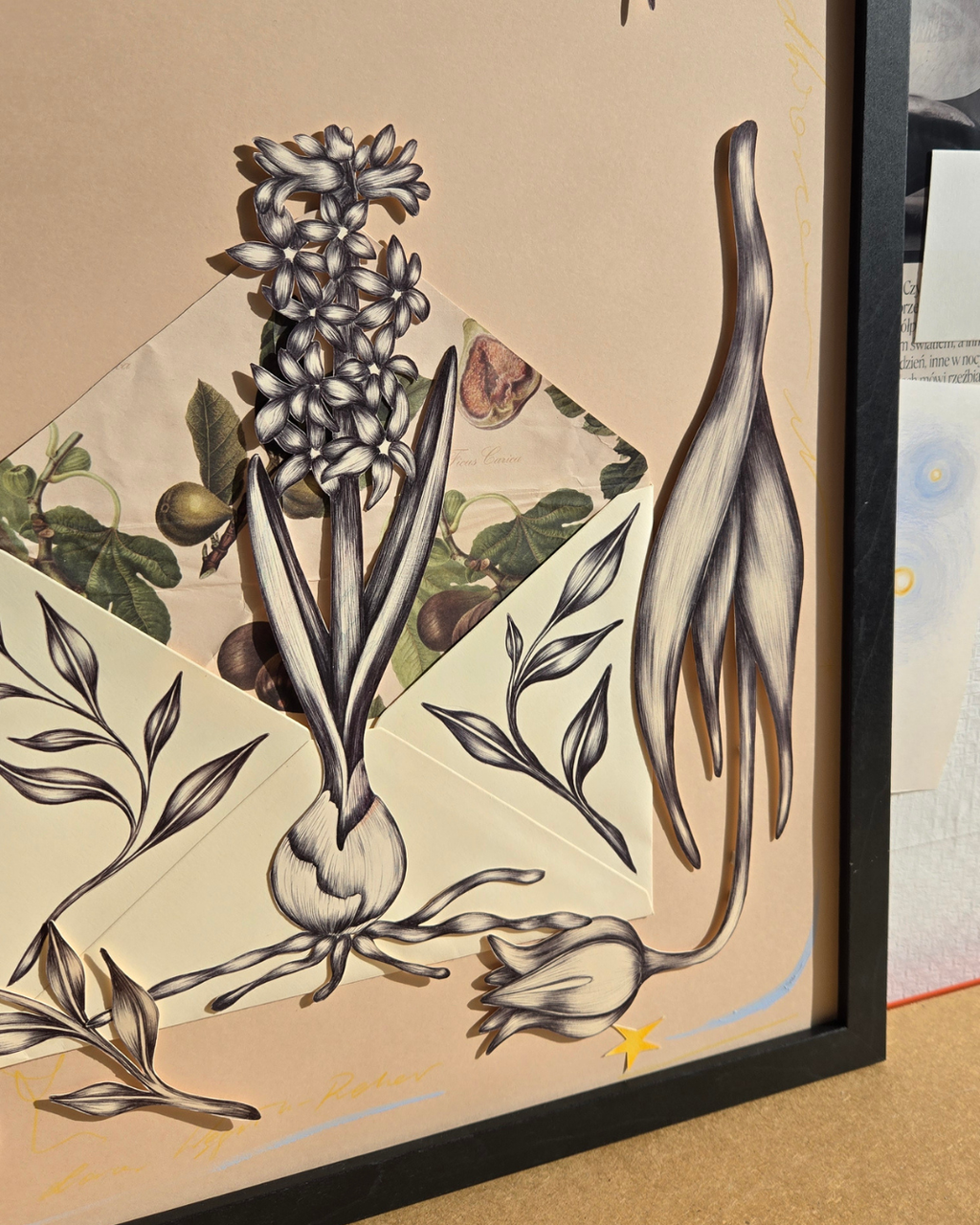 Wyślij do odbiorcy - kolaż z serii Poczta kwiatowa