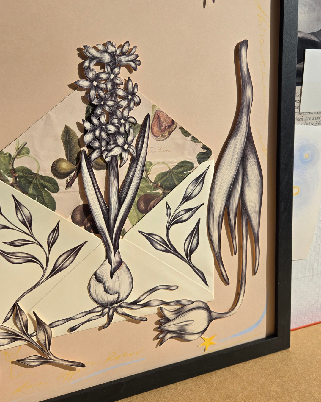 Wyślij do odbiorcy - kolaż z serii Poczta kwiatowa