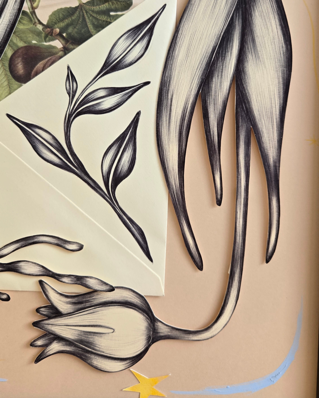 Wyślij do odbiorcy - kolaż z serii Poczta kwiatowa